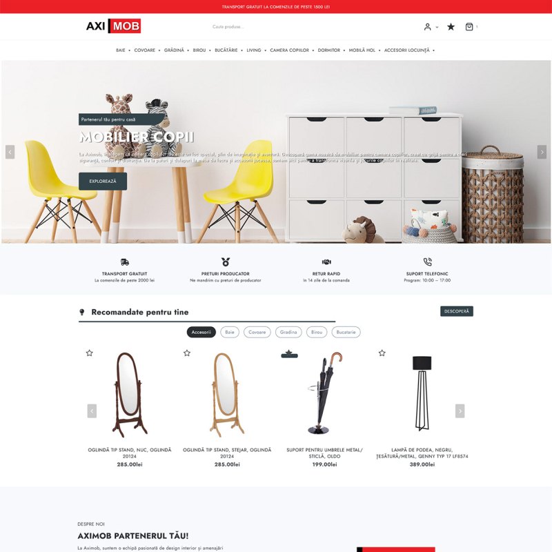 Magazin online Aximob dezvoltat de DARKDEV