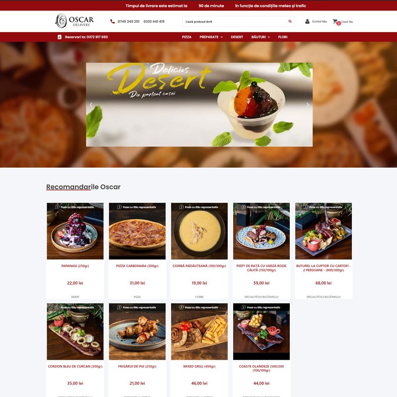 Magazin online Restaurant Oscar dezvoltat de DARKDEV