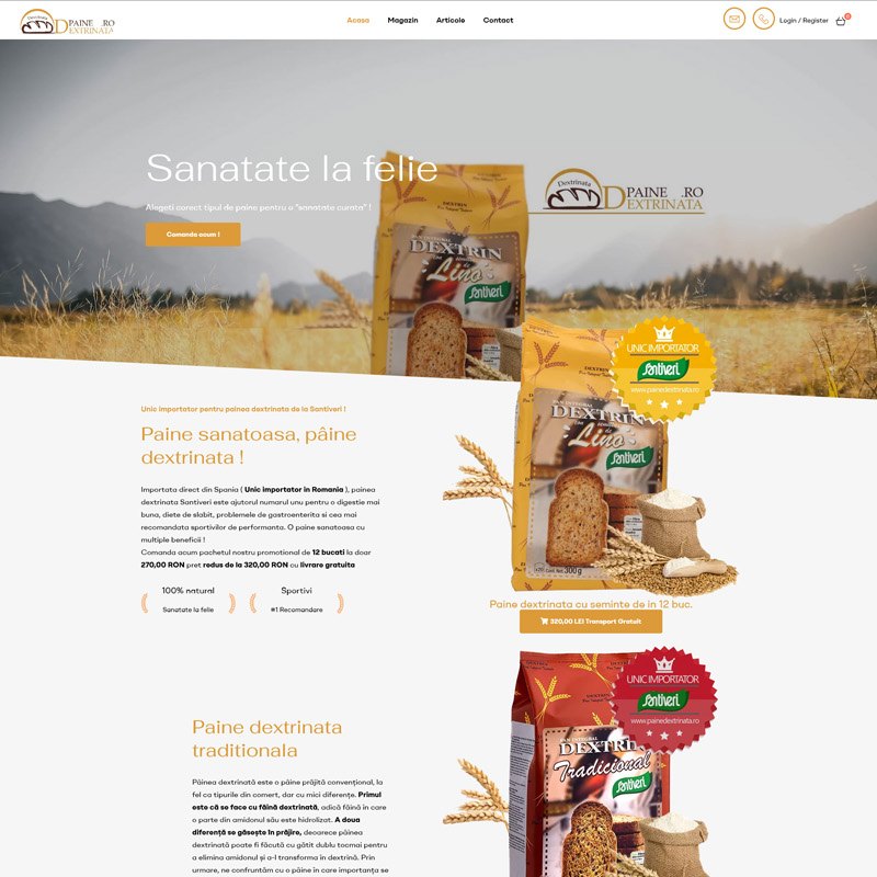 Magazin online Pâine Dextrinată dezvoltat de DARKDEV