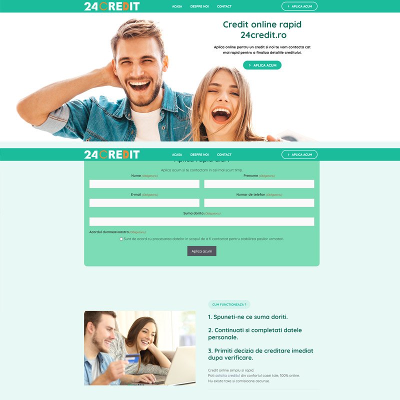 Site de prezentare 24Credit dezvoltat de DARKDEV