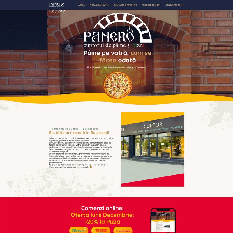 Site de prezentare Panero Food dezvoltat de DARKDEV
