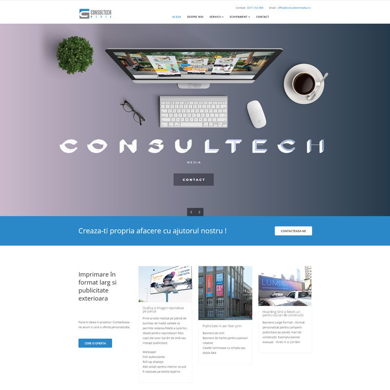 Site de prezentare Consultech Media dezvoltat de DARKDEV