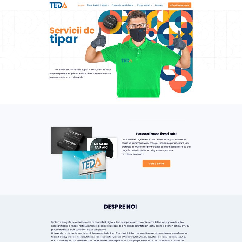 Site de prezentare Teda Group dezvoltat de DARKDEV