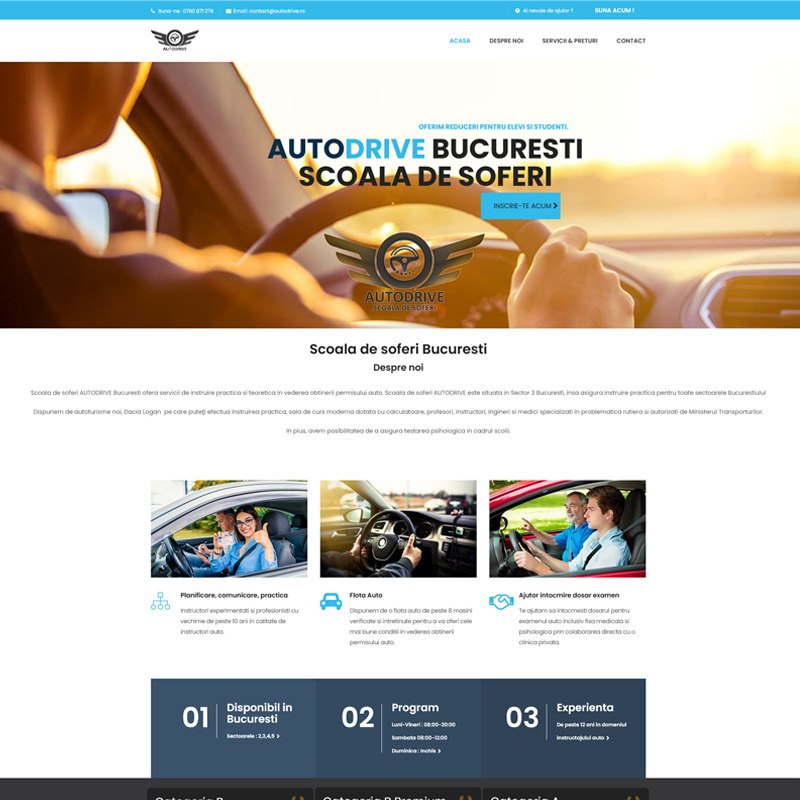 Site de prezentare AutoDrive dezvoltat de DARKDEV