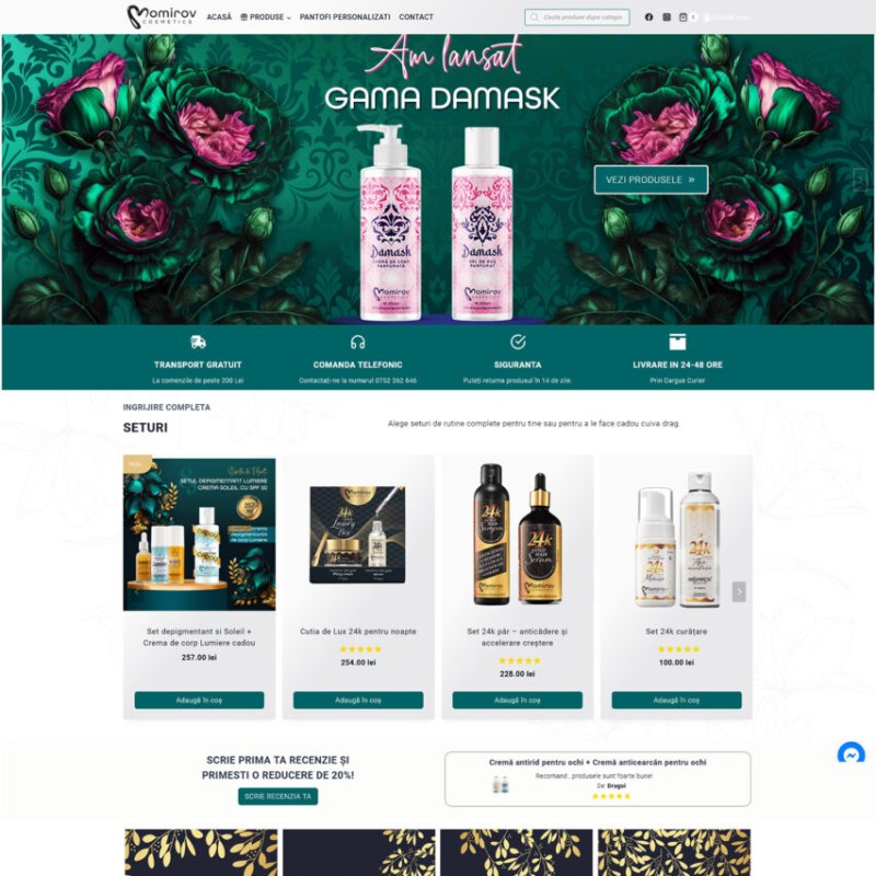 Magazin online Website cosmetice dezvoltat de DARKDEV