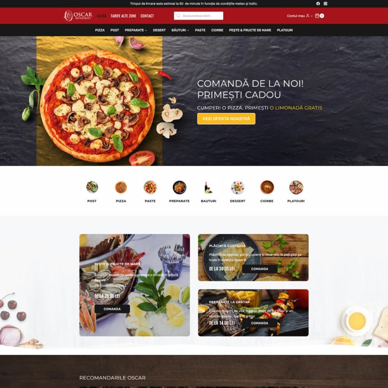 Site de prezentare Website restaurant dezvoltat de DARKDEV