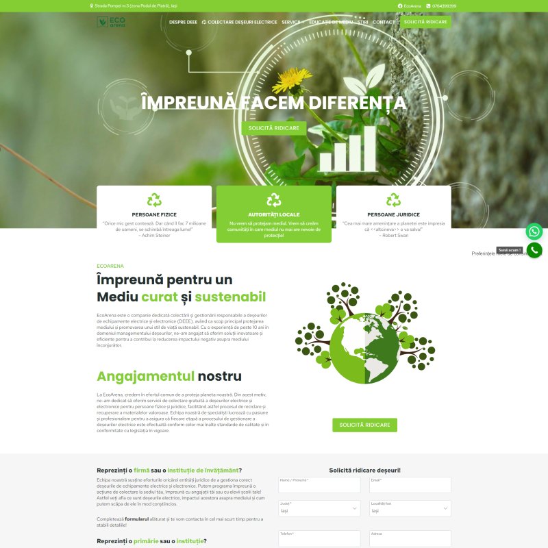 Website EcoArena dezvoltat de DARKDEV