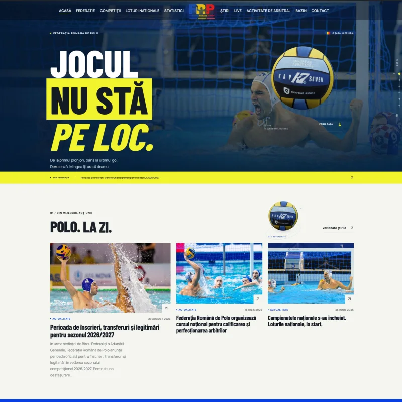 Website Federația Română de Polo realizat de DARKDEV