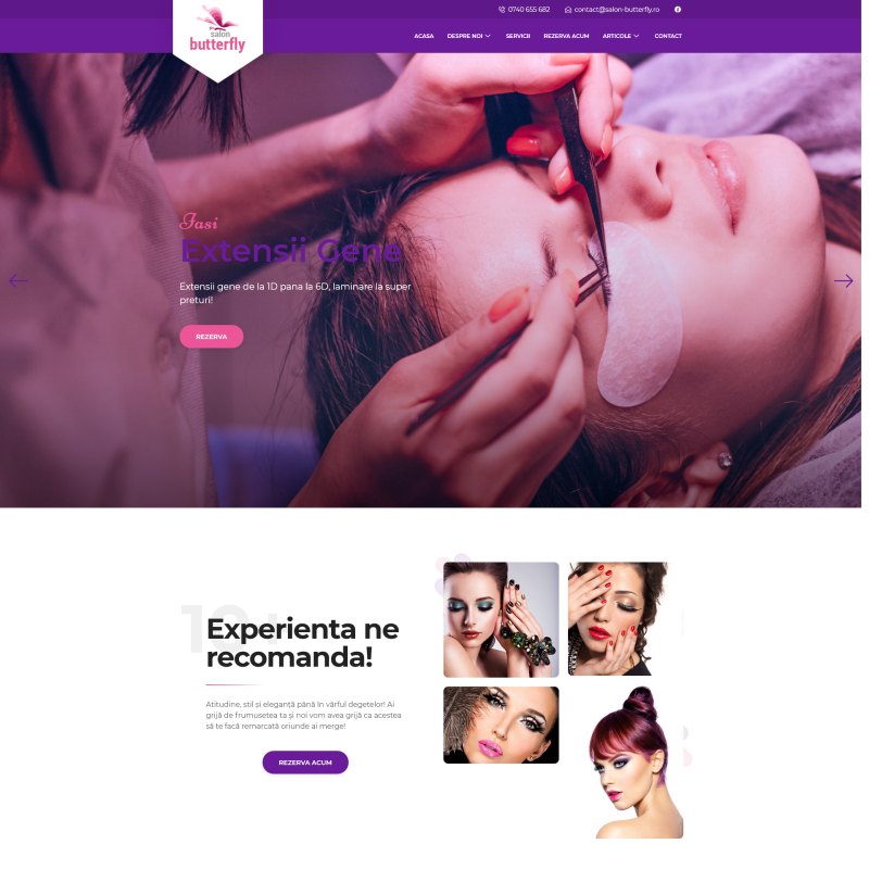 Site de prezentare Salon Butterfly dezvoltat de DARKDEV