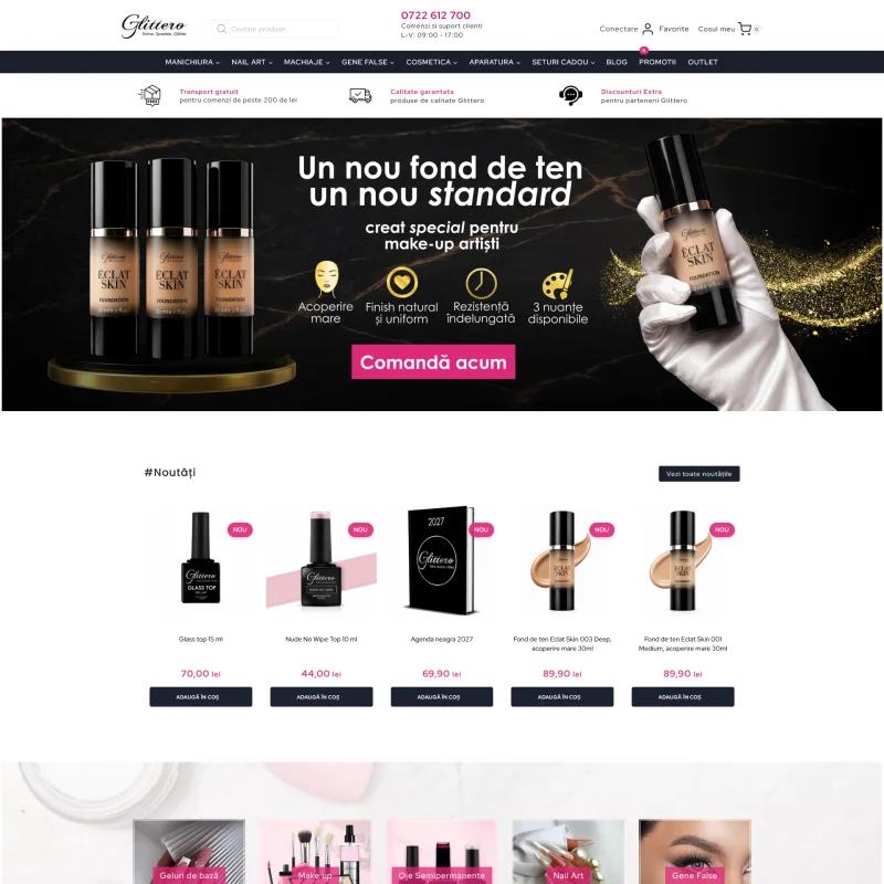 Magazin online Glittero pentru manichiură și produse beauty