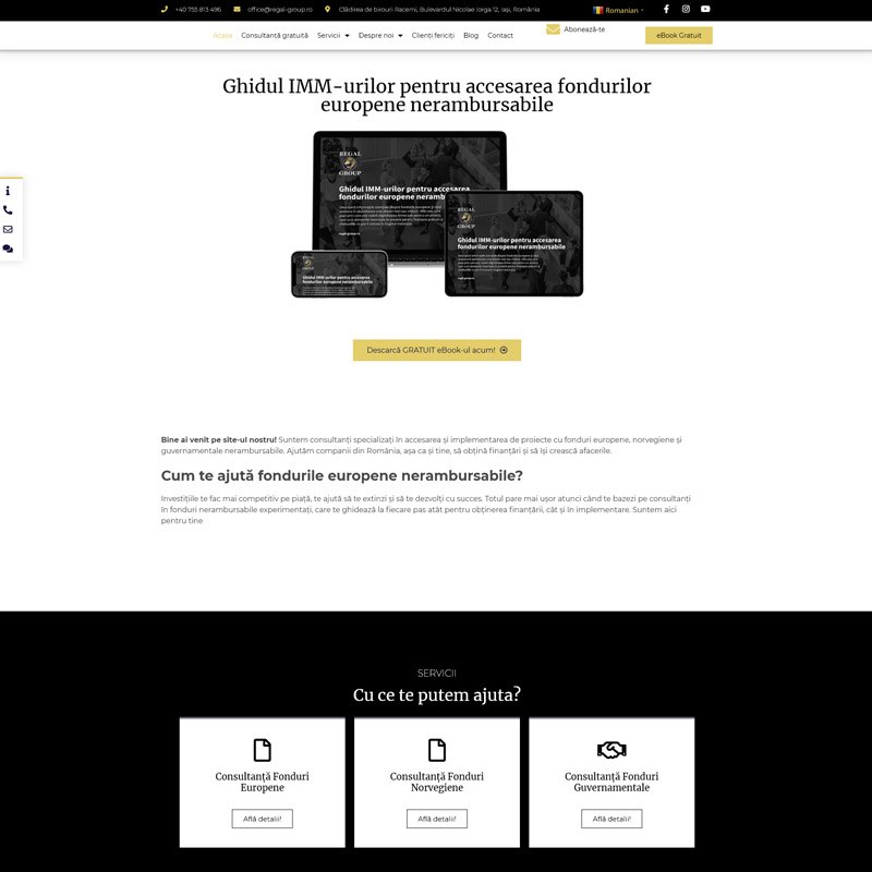 Optimizare SEO Regal Group dezvoltat de DARKDEV