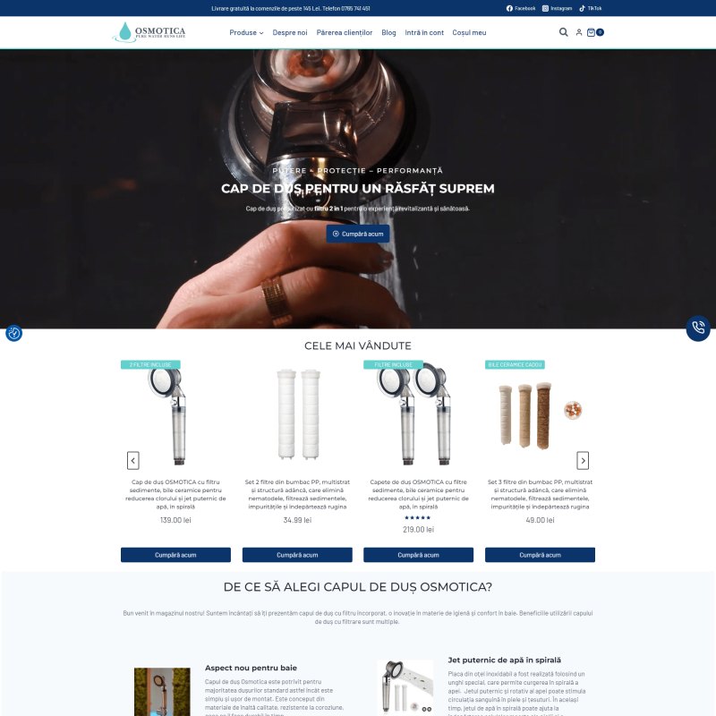 Magazin online Osmotica dezvoltat de DARKDEV
