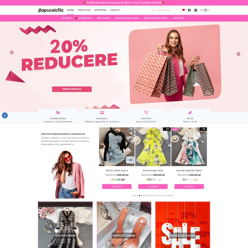 Magazin online Papucei Chic dezvoltat de DARKDEV