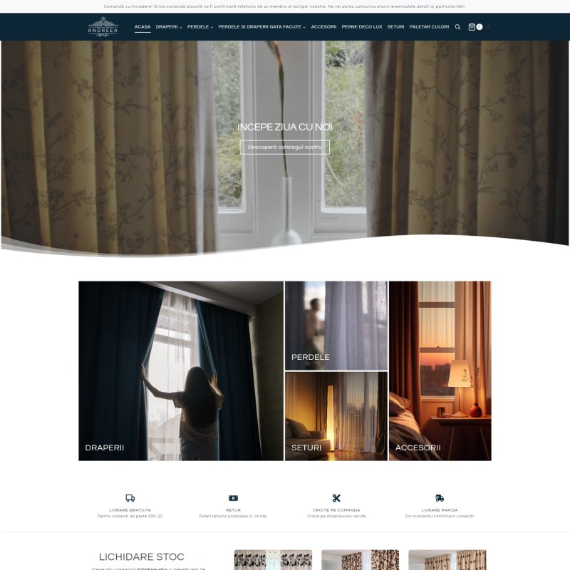 Site de prezentare Perdele Andreea dezvoltat de DARKDEV