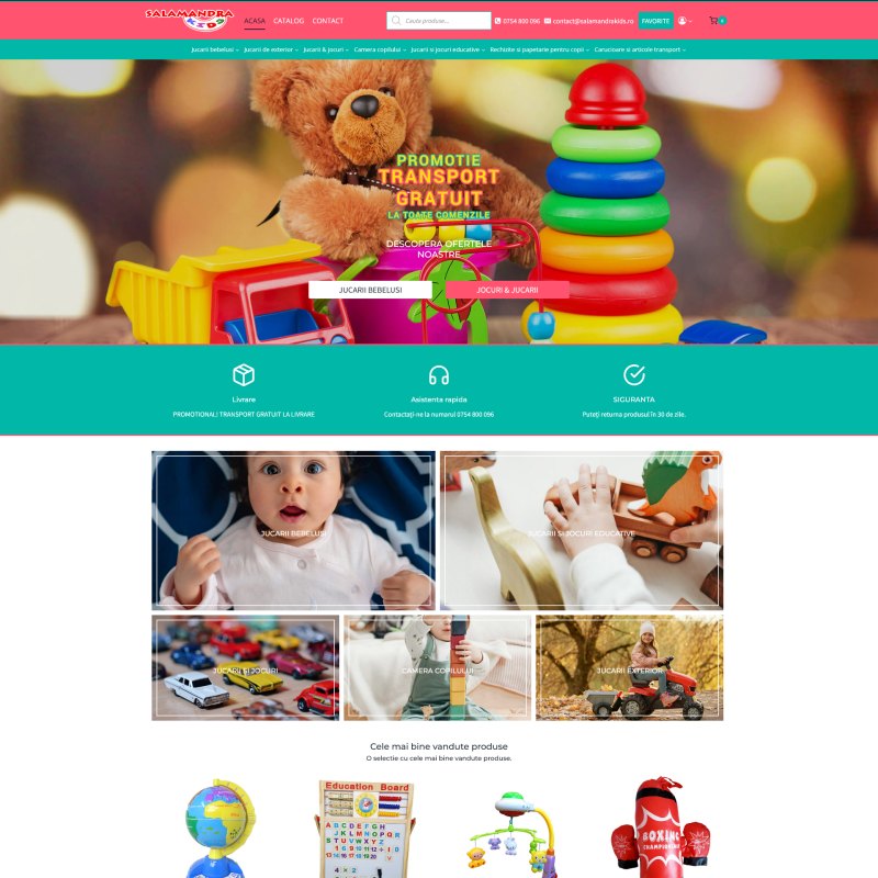Magazin online Salamandra Kids dezvoltat de DARKDEV