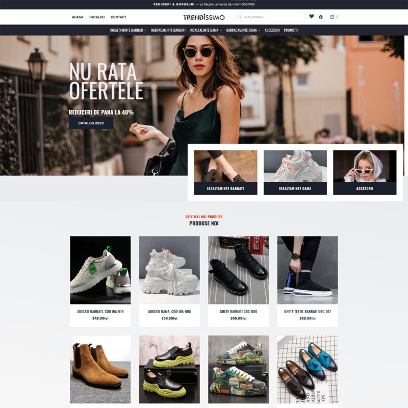 Magazin online Trendissimo dezvoltat de DARKDEV