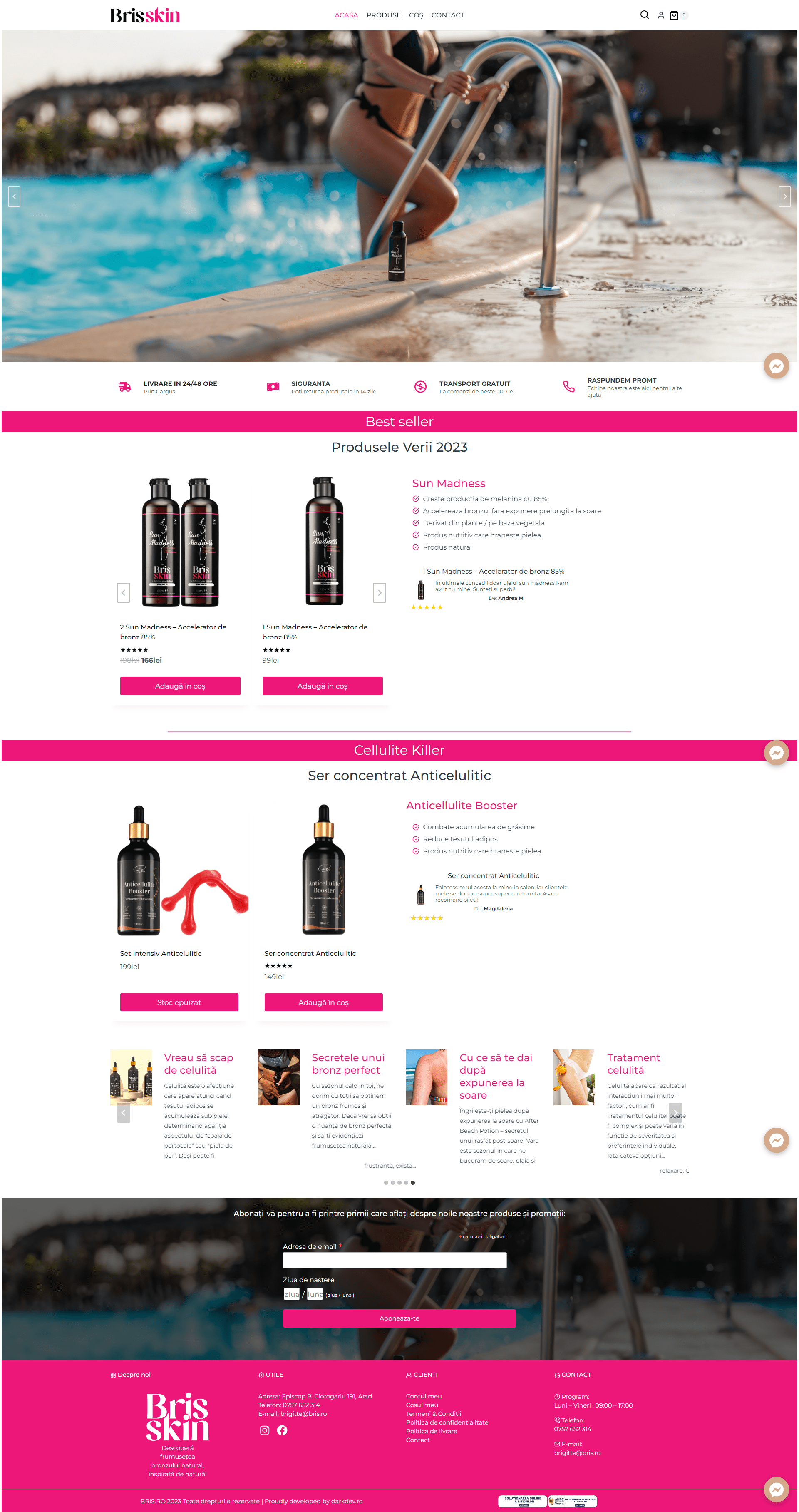 Magazin online Bris dezvoltat de DARKDEV