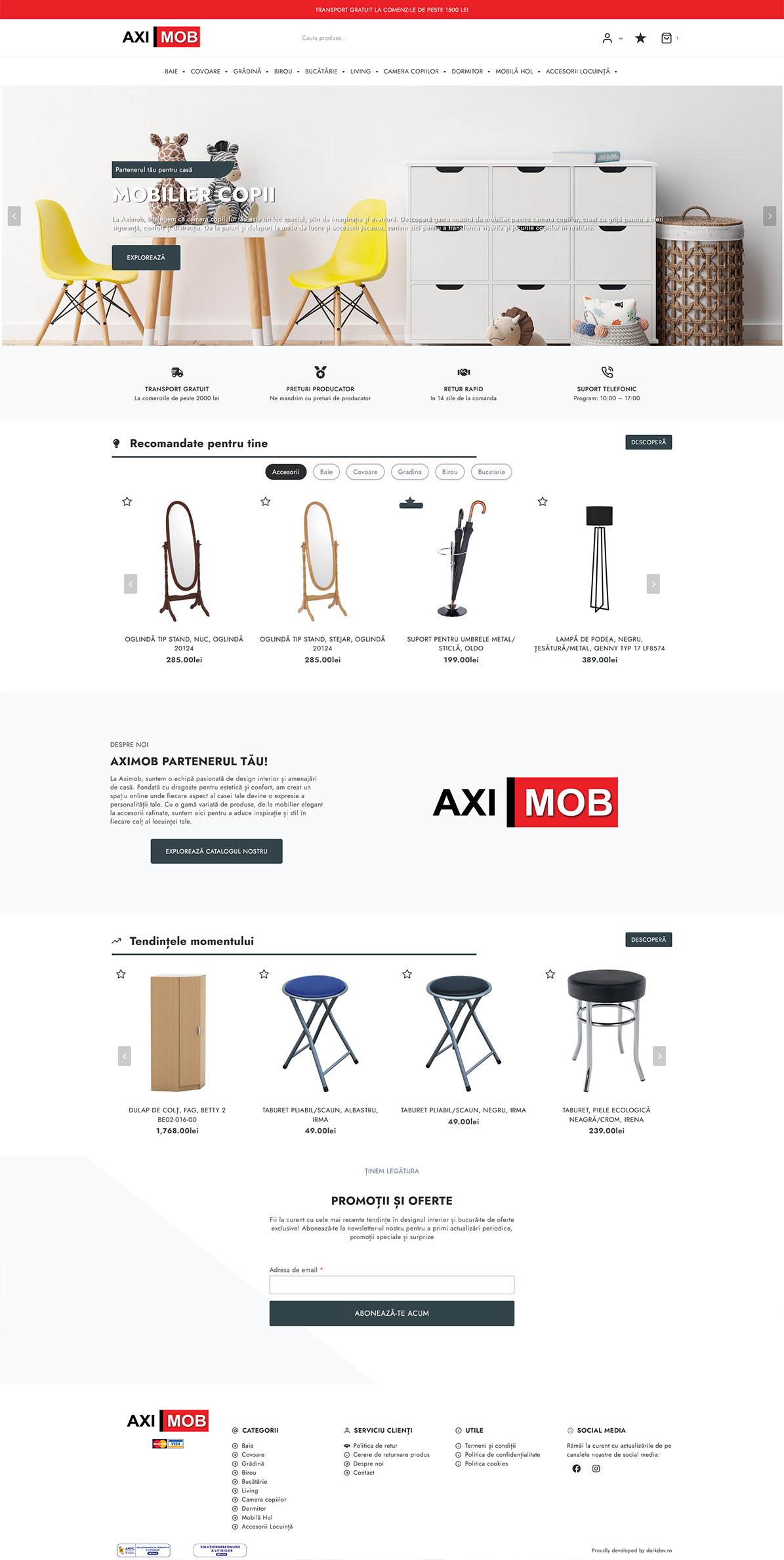 Magazin online Aximob dezvoltat de DARKDEV