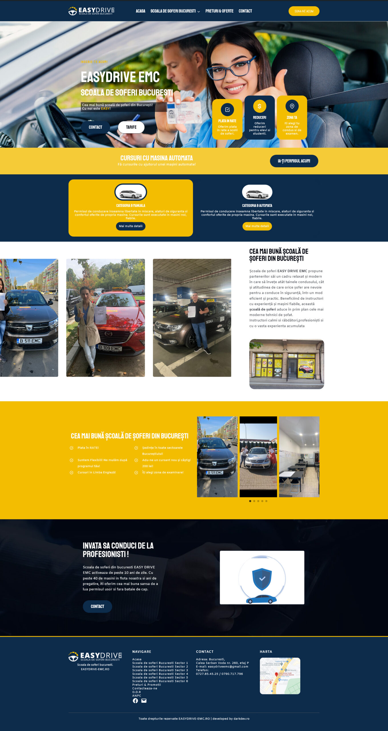 Site de prezentare Easydrive EMC dezvoltat de DARKDEV