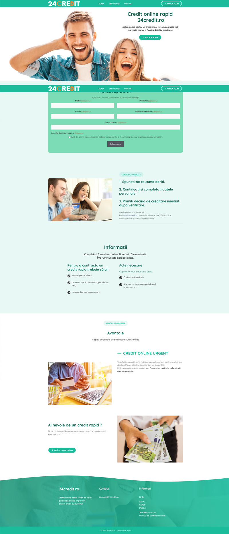 Site de prezentare 24Credit dezvoltat de DARKDEV