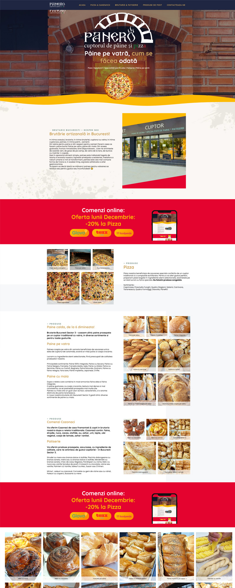 Site de prezentare Panero Food dezvoltat de DARKDEV