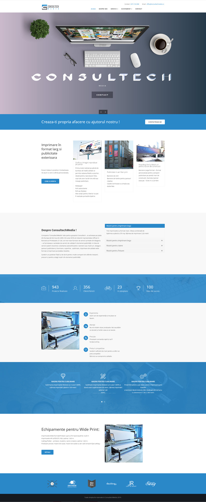 Site de prezentare Consultech Media dezvoltat de DARKDEV
