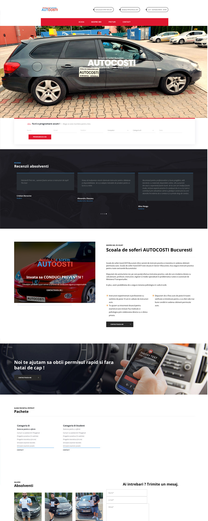 Site de prezentare AutoCosti dezvoltat de DARKDEV