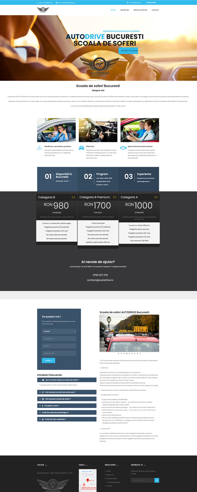 Site de prezentare AutoDrive dezvoltat de DARKDEV