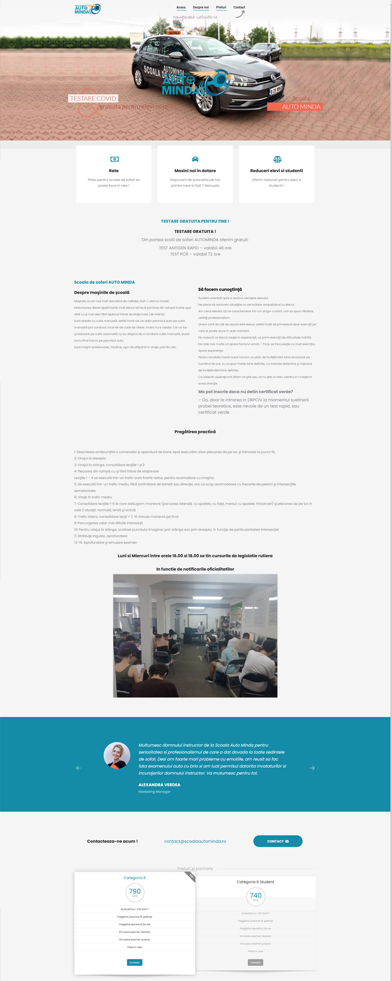 Site de prezentare AutoMinda dezvoltat de DARKDEV