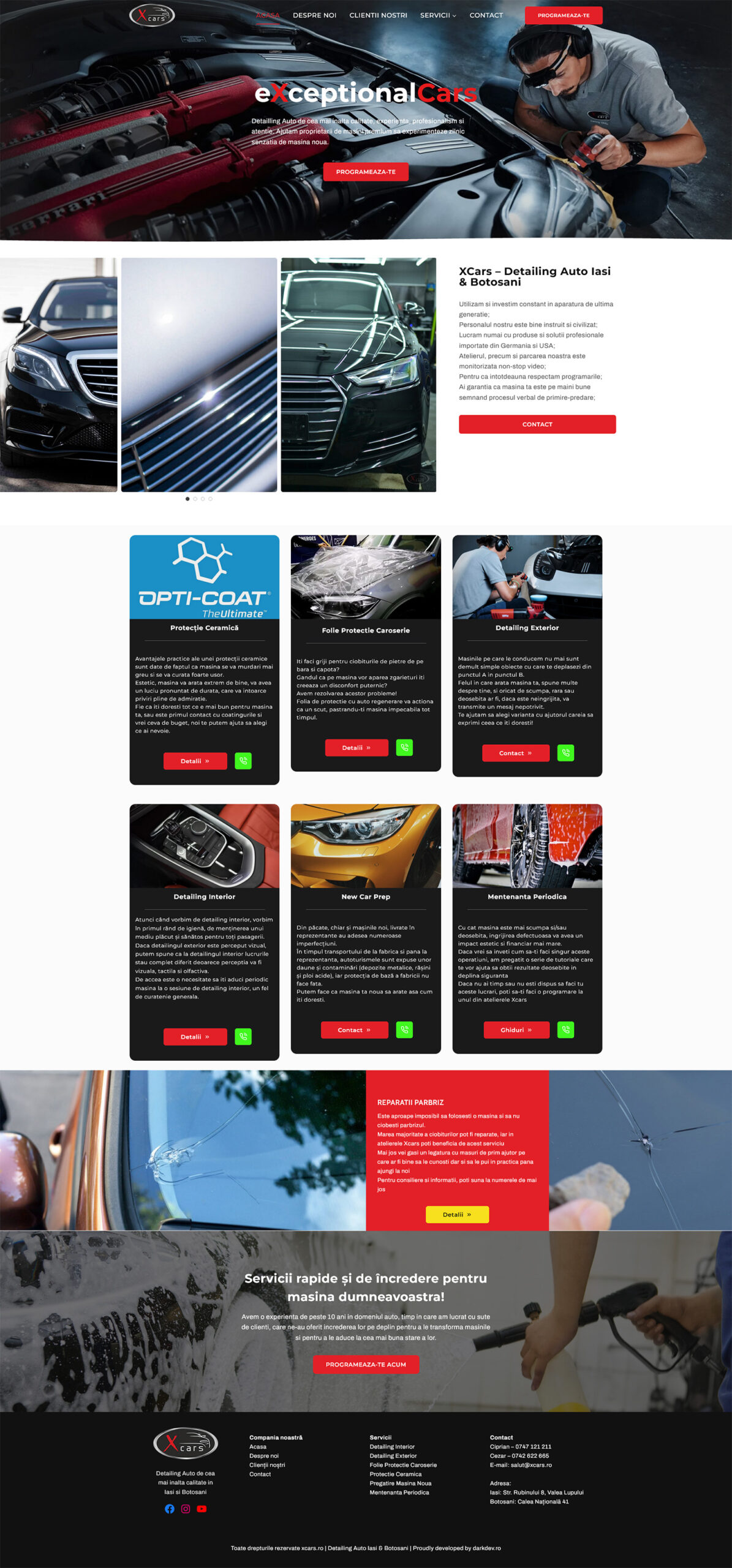 Site de prezentare Website detailing auto dezvoltat de DARKDEV