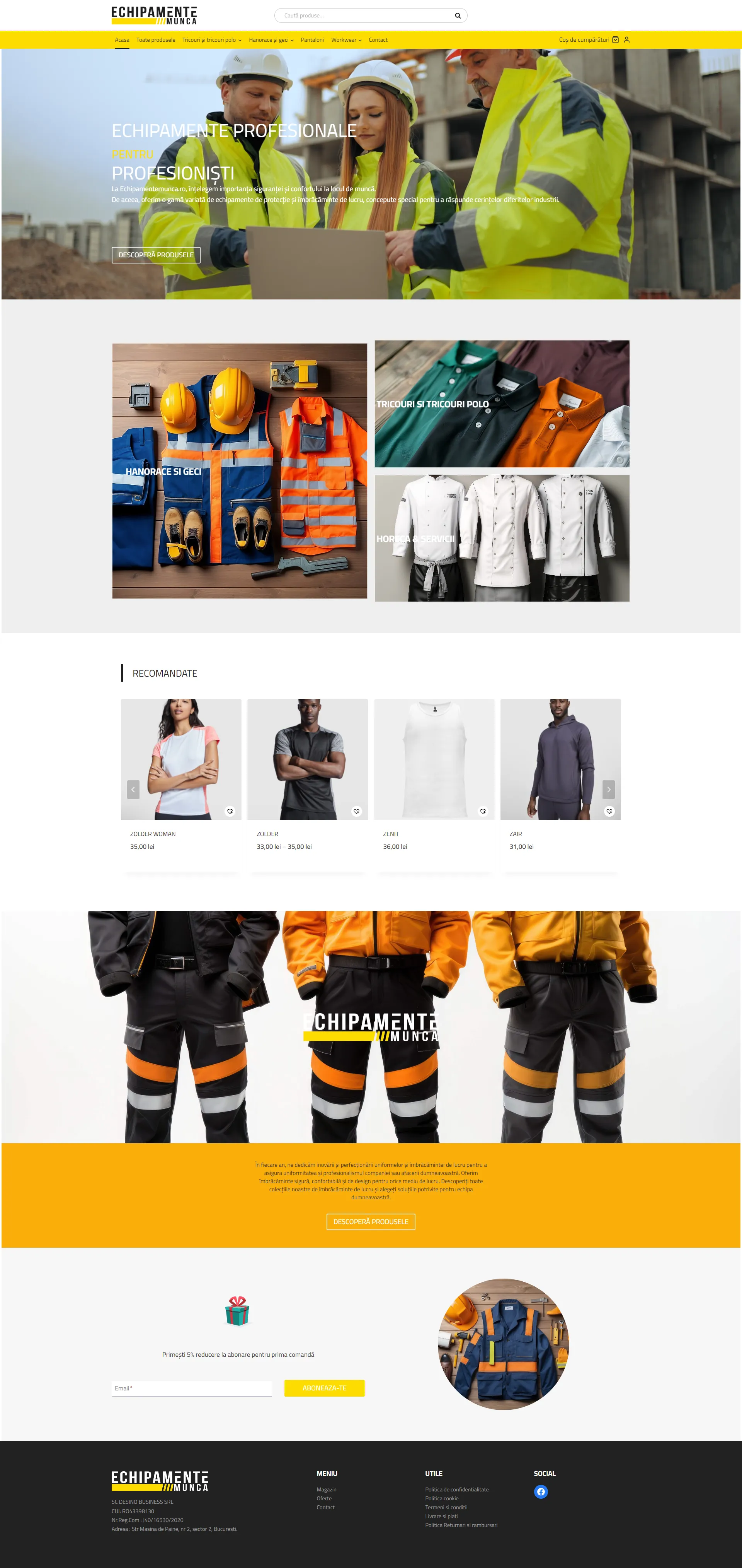 Magazin online Echipamente Muncă dezvoltat de DARKDEV