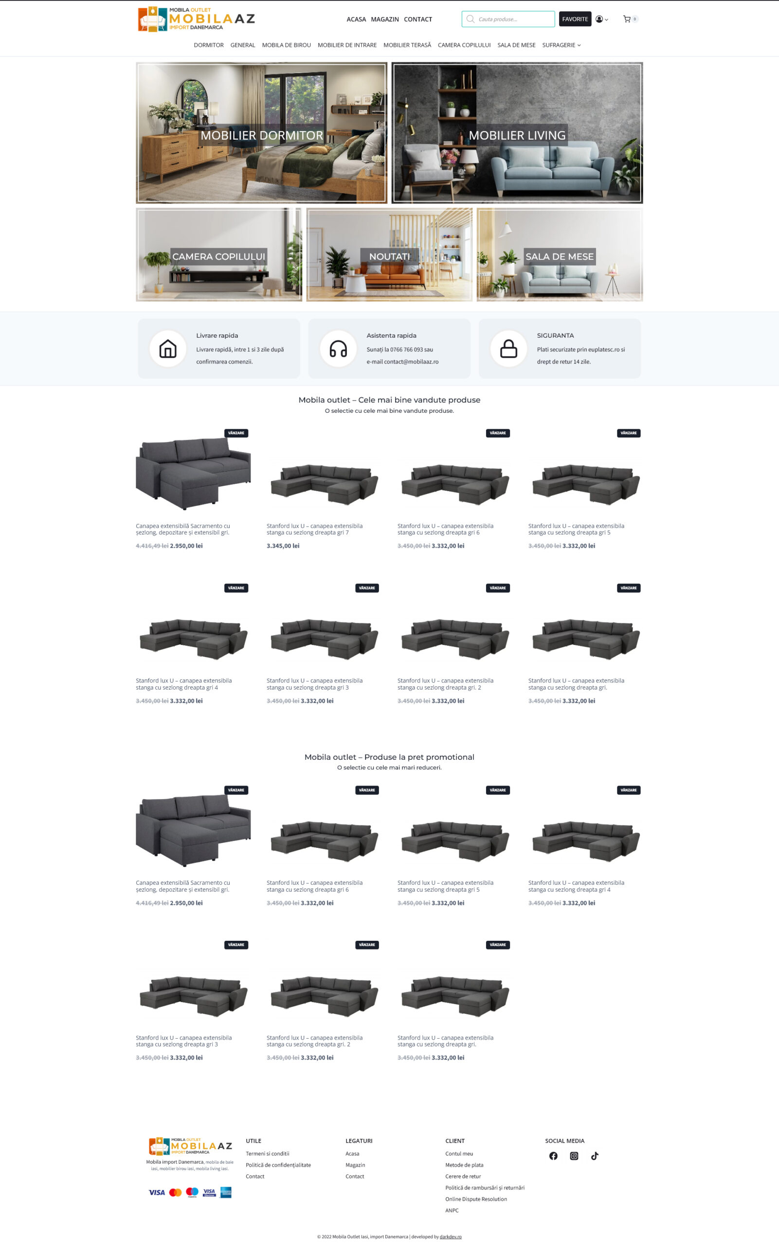 Magazin online Mobila AZ dezvoltat de DARKDEV