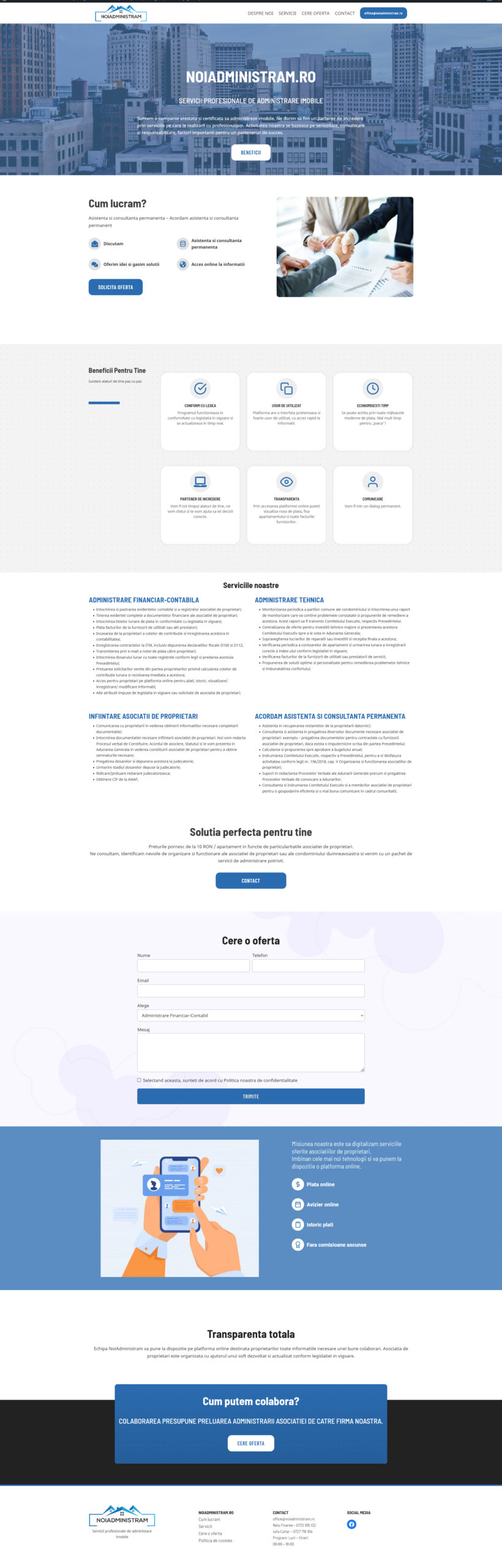 Site de prezentare Noi Administrăm dezvoltat de DARKDEV