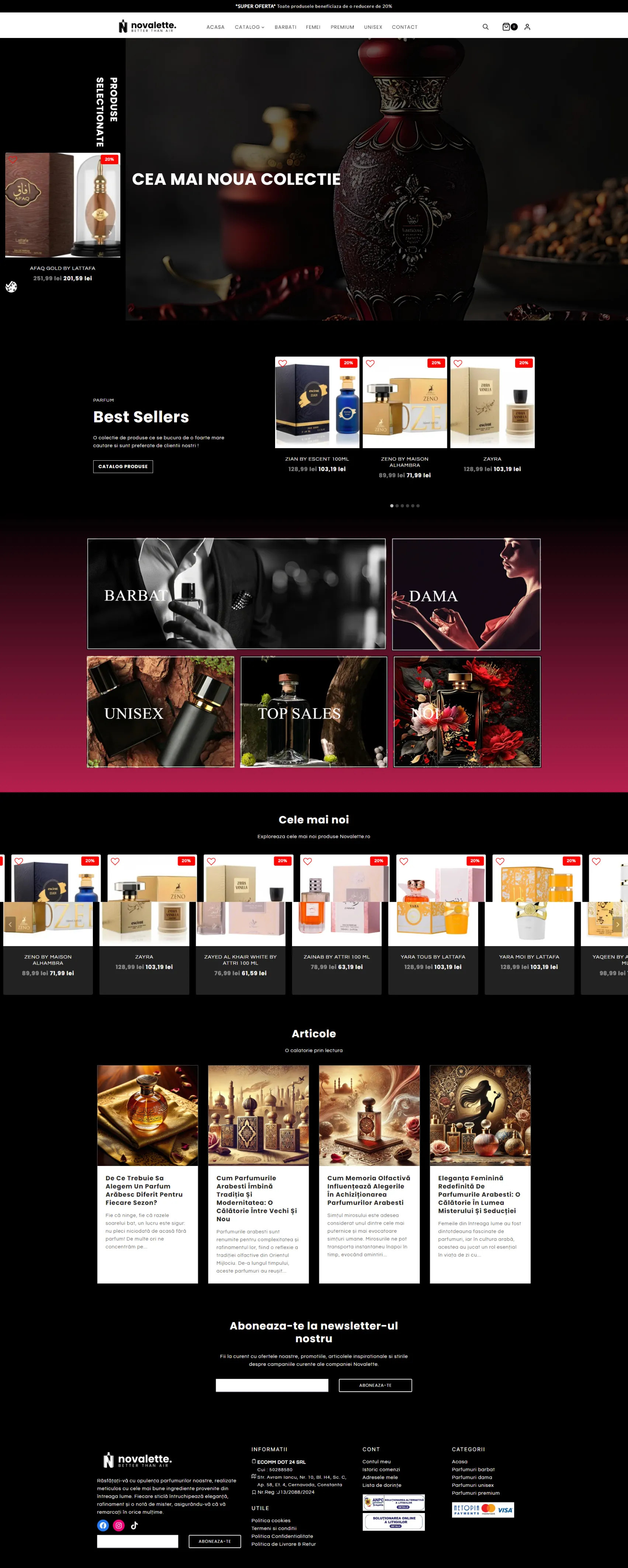 Website Novalette dezvoltat de DARKDEV