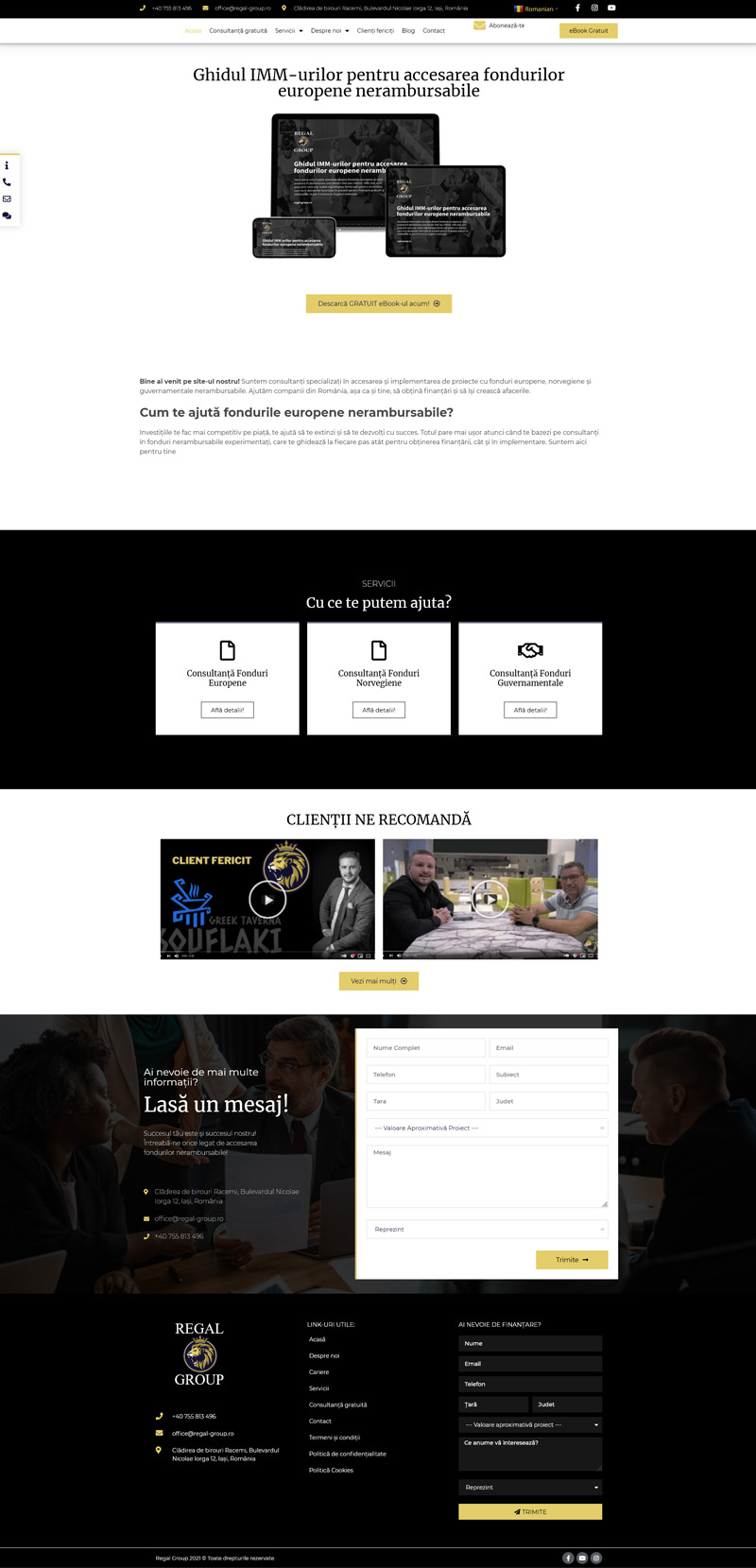 Optimizare SEO Regal Group dezvoltat de DARKDEV