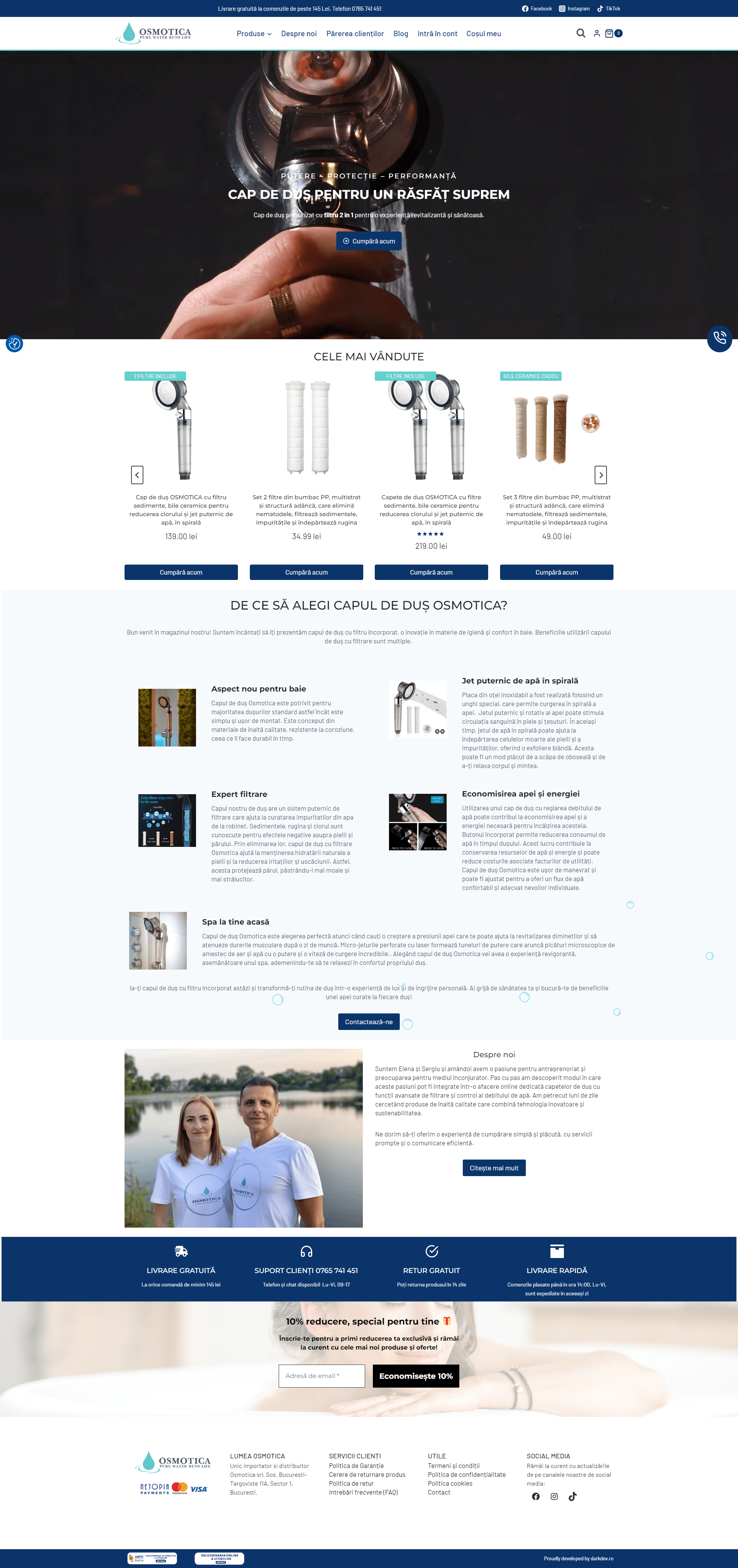 Magazin online Osmotica dezvoltat de DARKDEV