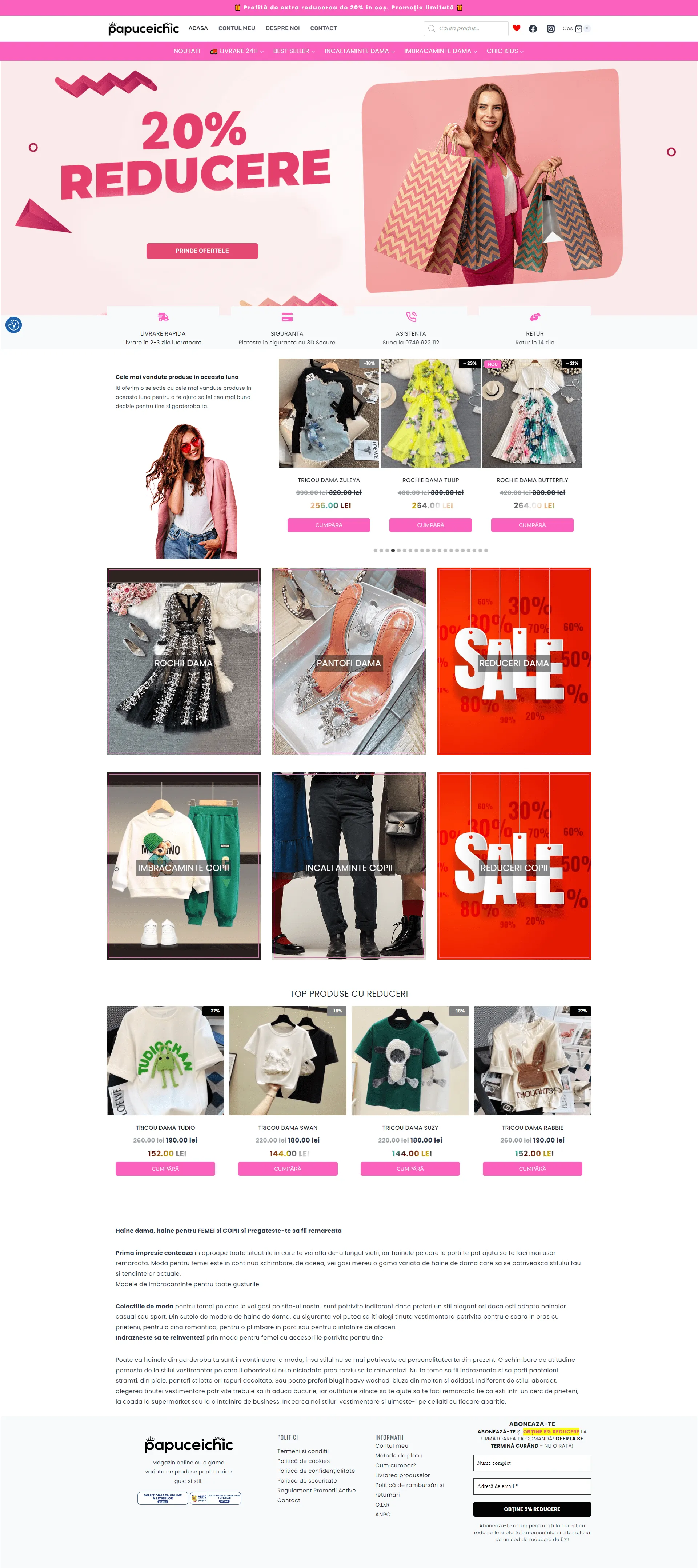 Magazin online Papucei Chic dezvoltat de DARKDEV